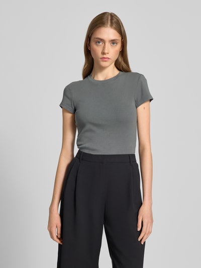 Review T-shirt z okrągłym dekoltem Ciemnoszary 4