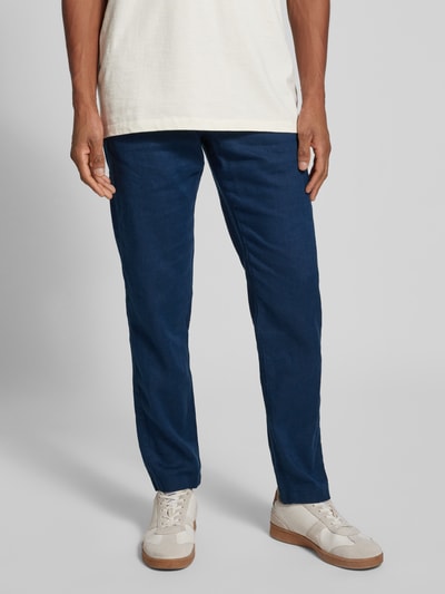 Tommy Hilfiger Loose Fit Stoffhose aus Leinen-Mix Modell 'HARLEM' Blau 4