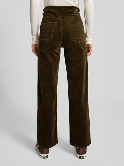 Marc O'Polo Denim Spodnie sztruksowe z szerokimi nogawkami z mieszanki bawełny Oliwkowy 5