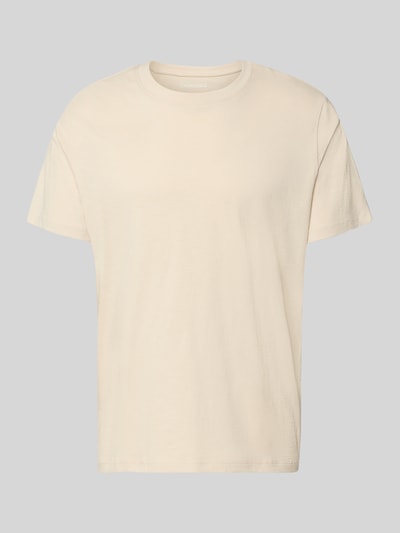 Produktfoto, Regular Fit T-Shirt aus Bio-Baumwoll-Mix Modell 'HASPEN' von SELECTED HOMME in heller Melange-Optik, Kurzarm, Rundhals, feine Struktur