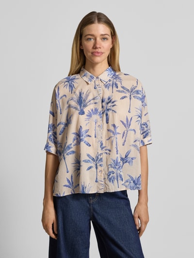 Emily Van den Bergh Relaxed Fit Bluse im Allover-Look Sand 4