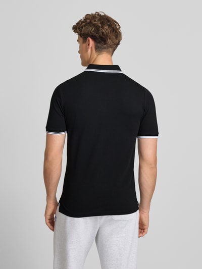 Sergio Tacchini Slim Fit Poloshirt mit Logo-Stitching Modell 'Reed' Black 5