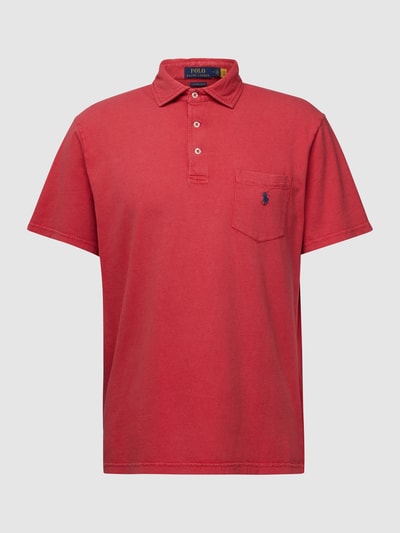 Polo Ralph Lauren Poloshirt met logostitching en borstzak Rood - 2