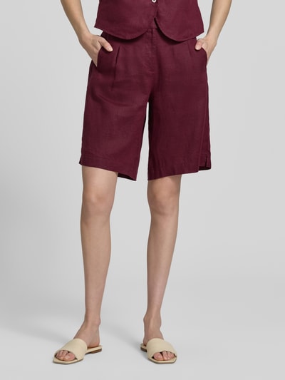 Christian Berg Woman Bermudas aus Leinen mit Gesäßtaschen Schoko 4