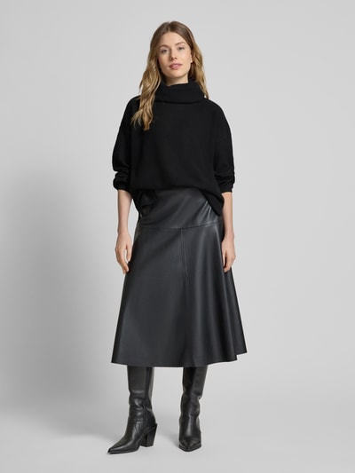 Vero Moda Sweter z dzianiny o kroju oversized z szerokim golfem model ‘ZIA’ Czarny 1