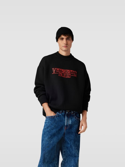 VETEMENTS Oversized Sweatshirt mit Label-Stitching Black 4