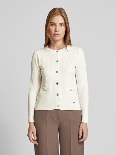 More & More Cardigan mit Ripp-Optik Offwhite 4