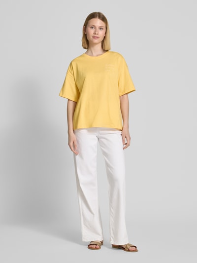 JAKE*S STUDIO WOMAN Oversized T-Shirt mit Statement-Stitching Gelb 1