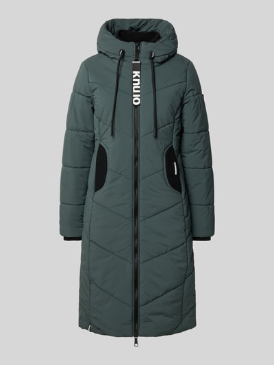 khujo Gewatteerde lange jas met capuchon, model 'ARIBAY' Donkergroen - 2