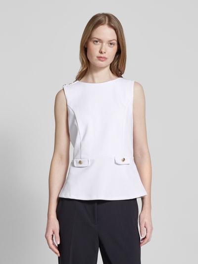 Guess Top mit Rundhalsausschnitt Modell 'AMBRE PEPLUM' Weiss 4