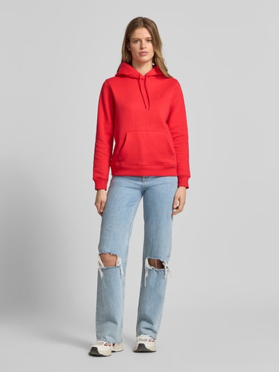 Tommy Jeans Regular Fit Hoodie aus Baumwoll-Mix Rot 1