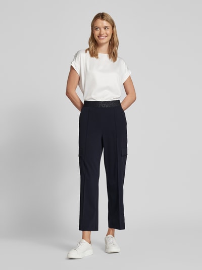 Cambio Regular fit stoffen broek met cargozakken, model 'CAMERON' Marineblauw - 1