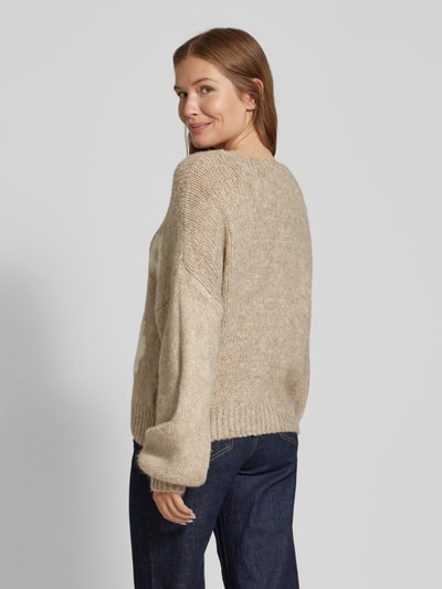 ZABAIONE Strickjacke mit Knopfleiste Taupe 10