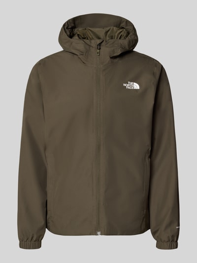 Produktfoto, olivgrüne Regular Fit Jacke mit Logo-Print Modell 'Quest' von The North Face, Kapuze, Reißverschluss, glatte Oberfläche, Herren Jacke
