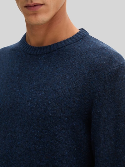 Marc O'Polo Pullover mit Tweedstruktur Dunkelblau 3