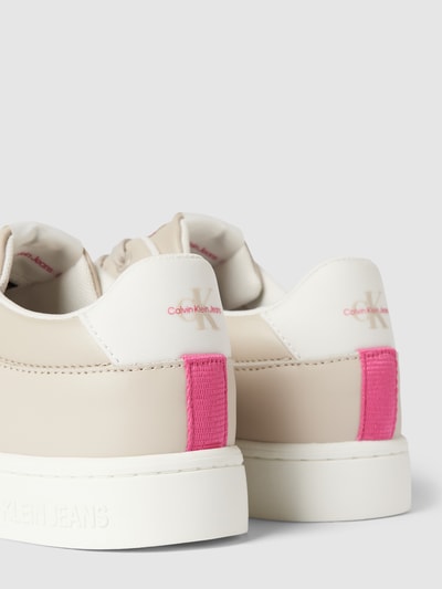 Calvin Klein Jeans Sneaker aus Leder mit Label-Details Modell 'FLUO CONT' Beige 2