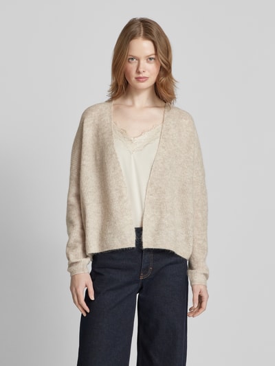 MOS MOSH Cardigan mit überschnittenen Schultern Modell 'THORA' Sand Melange 4