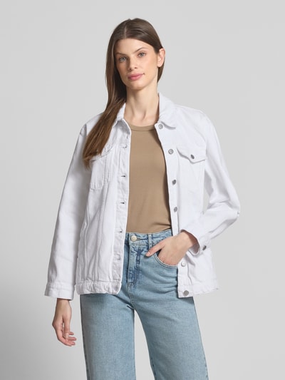 Vila Jeansjacke mit Brusttaschen Modell 'MEY' Weiss 4