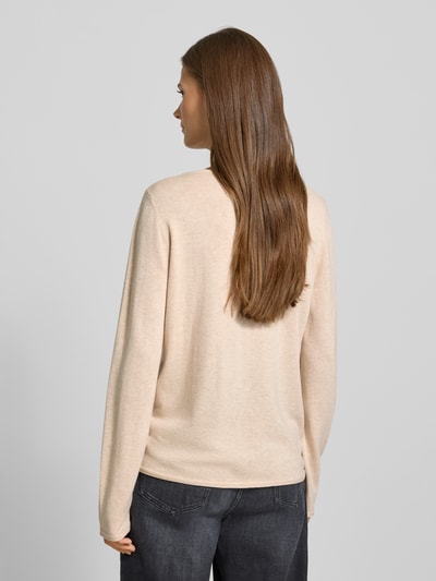 s.Oliver RED LABEL Regular Fit Strickpullover aus Baumwoll-Viskose-Mix Beige 5