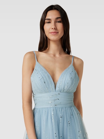 Luxuar Abendkleid mit Effektgarn Hellblau 3