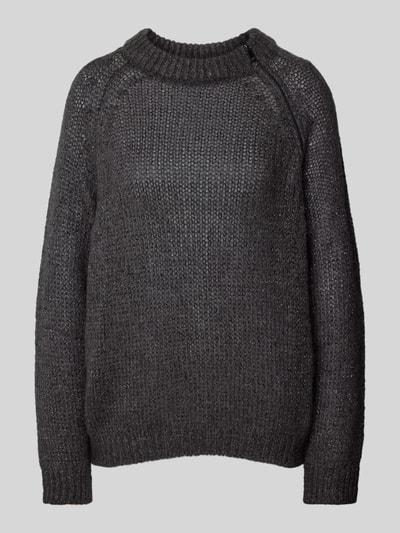 MAX&Co. Strickpullover mit Rundhalsausschnitt Modell 'PARIDE' Dunkelgrau 2