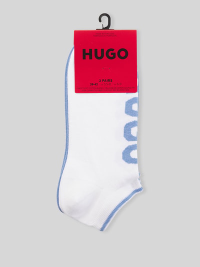 HUGO Skarpety do sneakersów z mieszanki bawełny w zestawie 3 szt. Niebieski 2