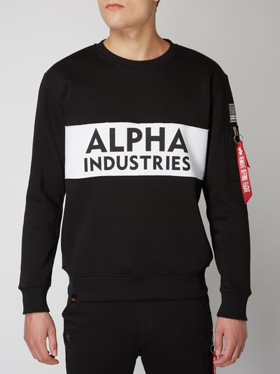 Alpha Industries Sweatshirt met mouwzak Zwart - 4