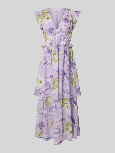 Vila Maxi-jurk met dubbele-laagjeslook, model 'ALICE' Lila - 2