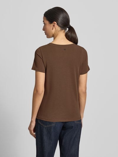 Frauenmodel trägt Regular Fit T-Shirt aus Baumwoll-Mix Modell 'MULTIF' von Weekend Max Mara, Optik: Unifarben, Jersey, Ganzkörperansicht Rückansicht.