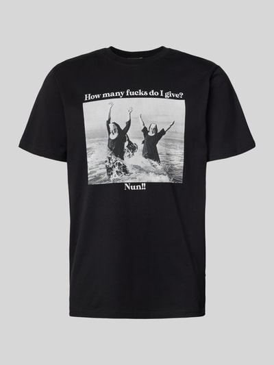 Dedicated T-Shirt mit Statement-Print Modell 'Nun Given Black' Black 2