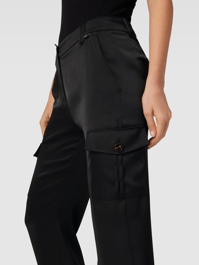 Marc Cain Stoffen broek met elastische pijpboorden Zwart - 3