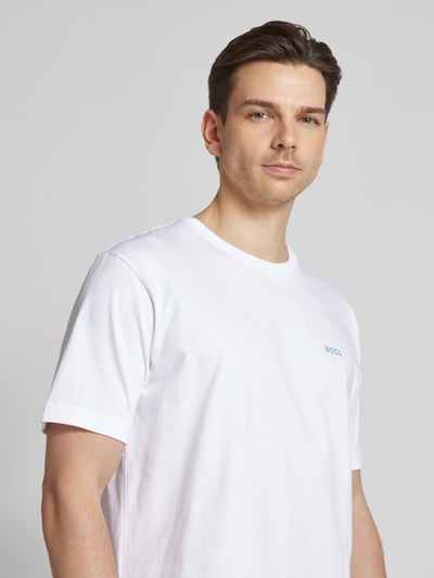 BOSS Orange T-Shirt mit Label-Print Modell 'Coral' Weiss 3