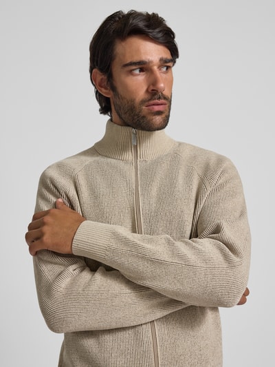 JAKE*S STUDIO MEN Gebreid vest met opstaande kraag Beige - 3