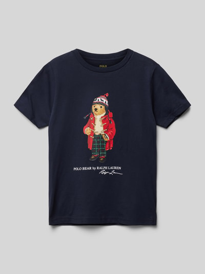 Polo Ralph Lauren Kids T-shirt o kroju regular fit z okrągłym dekoltem Granatowy 1