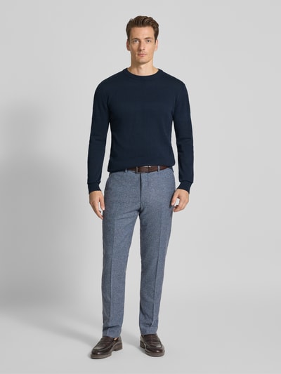 Lindbergh Gebreide pullover met ribboorden Donkerblauw - 1