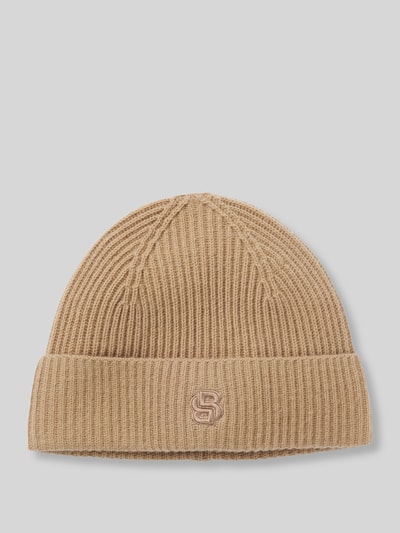 BOSS Beanie van een mix van wol en kasjmier, model 'LEAH' Middenbruin - 2