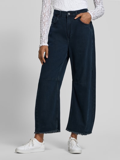 Rich & Royal Wide Fit Jeans mit Lyocell-Anteil mit Fransenabschluss Black 4