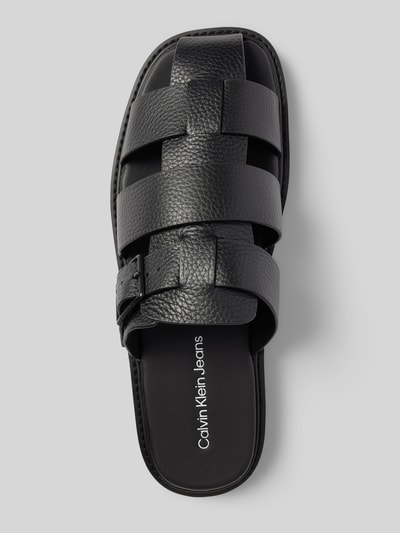 Calvin Klein Jeans Lederslides mit Label-Detail Black 3