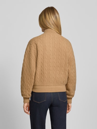 Polo Ralph Lauren Bomberka o kroju regular fit z imitacji dzianiny z domieszką kaszmiru Camel 5