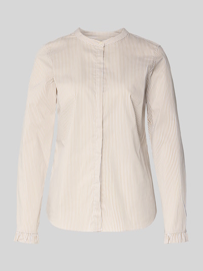 MOS MOSH Regular fit overhemdblouse met ronde hals, model 'Mattie' Middenbruin - 2