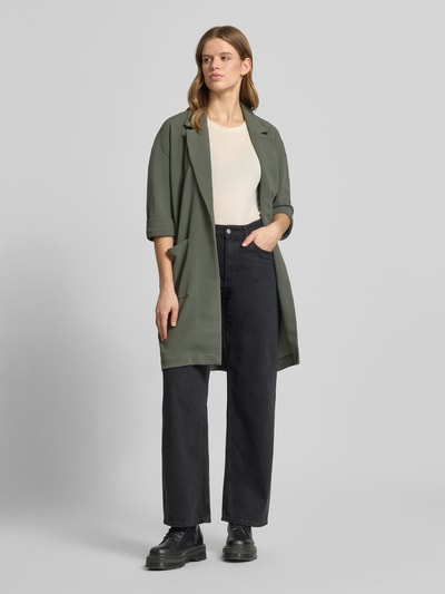 PIECES Relaxed Fit Cardigan mit 3/4-Arm Modell 'DAISY' Khaki 1