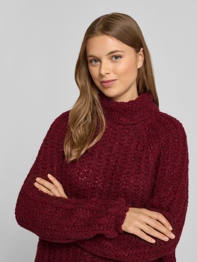 Smith and Soul Relaxed Fit Rollkragenpullover mit Alpaka-Anteil Dunkelrot 3