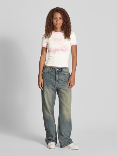 OH APRIL T-shirt met labelprint Offwhite - 1