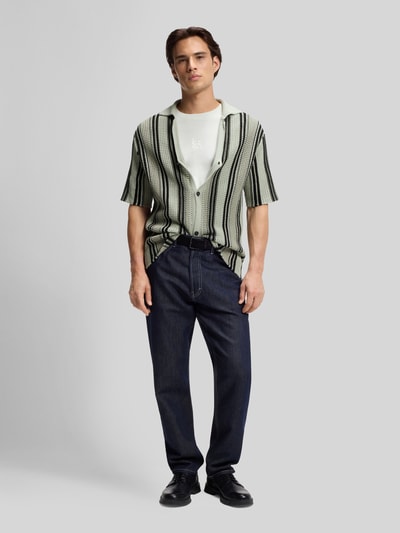 HUGO Relaxed Fit Freizeithemd aus Strick Modell 'SEESORN' Mint 1