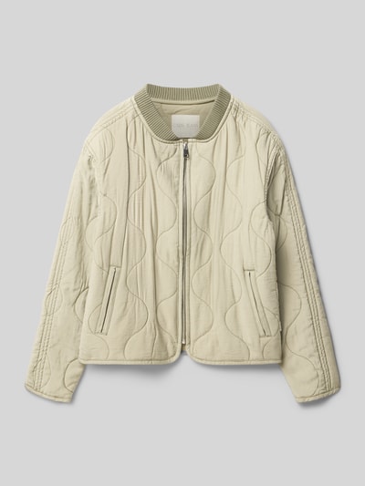 Produktfoto, Regular Fit Jacke aus Viskose-Mix in Stepp-Optik Modell 'Varah' von CARS JEANS in Hellbeige mit Stehkragen, Reißverschluss und Eingrifftaschen, sichtbare wellenförmige Steppnähte, glatte Textur, Kinderjacke Größe 140