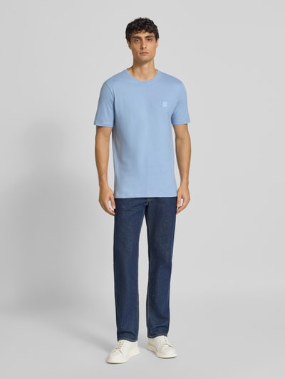 BOSS Orange Regular fit T-shirt van puur katoen, model 'TALES' Lichtblauw - 1