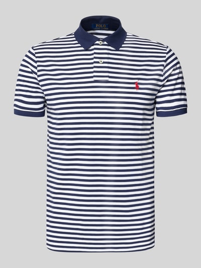 Produktfoto, Slim Fit Poloshirt aus reiner Baumwolle von Polo Ralph Lauren, gestreift, Two Tone, Polokragen, Piqué-Optik, Logo-Applikation.