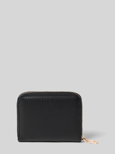 Seidenfelt Portemonnaie mit Label-Detail Modell 'YLVA' Black 2