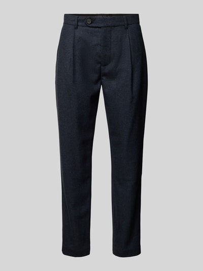 SELECTED HOMME Broek met bandplooien, model 'ALBERTO' Marineblauw - 2