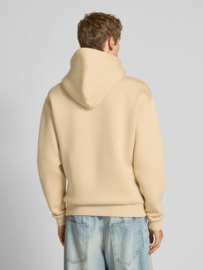 REVIEW Hoodie mit Label-Print Beige 5